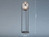Kleine Stehlampe REGI Tripod mit Rauchglas Glaskugel - Höhe 110cm