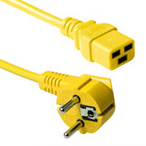 ACT Cable de alimentación Schuko macho angulado - C19 amarillo 0,60 m