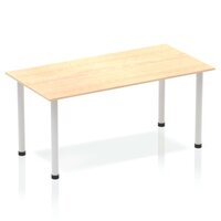 Dynamic Impulse 1400mm Straight Table Maple Top Silver Post Leg BF00191