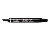 Pentel N60 Permanent Marker Chisel Tip 3.9-5.7mm Line Black (Pack 12)