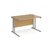 Maestro 25 straight desk 1200mm x 800mm - silver cantilever leg frame and oak to
