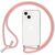 NALIA Cover con Cordino compatibile con iPhone 13 Custodia, Trasparente Protettiva Necklace Hardcase & Girocollo, Anti-Giallo Resistente Copertura Tracolla Case Rigida Bumper Pink
