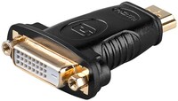 HDMI™/DVI-D-Adapter, vergoldet, HDMI™-Stecker (Typ A), Schwarz - HDMI™-Stecker (Typ A) > DVI-D-Buchs