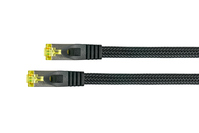 kabelmeister® RJ45 Patchkabel mit Cat. 7 Rohkabel, Rastnasenschutz (RNS®) und Nylongeflecht, S/FTP,