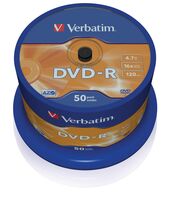 DVD-R, General, 16X, 4.7GB Branded Matt Silver,50 Pack DVD vergini