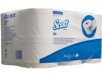 Scott® Plus Toiletpapier, 3-laags, 350 vel, Wit (pak 6 x 6 rol)