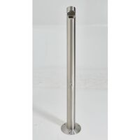 Stainless steel pedestal ashtray with covered opening