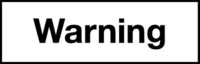 Signalwort - Warning, Schwarz/Weiß, 1.8 x 5.2 cm, Folie, Einzeln, Text