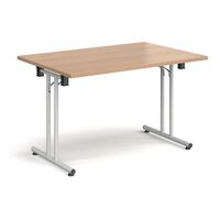 Folding rectangular meeting room tables