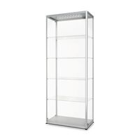 Illuminated glass trophy showcase cabinets