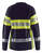 Damen Flammschutz Langarmshirt 3494 marineblau/gelb - Rückseite