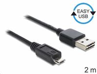 Delock 83367 USB 2.0 -A apa > USB 2.0 micro-B apa kábel 2 m