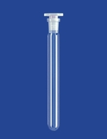 Reagenzgläser mit Normschliff DURAN®-Rohr ungraduiert mit PE-Stopfen | Abmessungen (ØxL): 28 x 200 mm