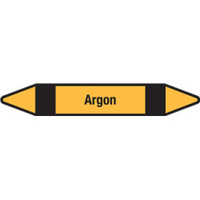 Aufkleber Argon, gelb / schwarz, Folie, selbstklebend, 230 x 37 x 0,1 mm, DIN 2403, G502
