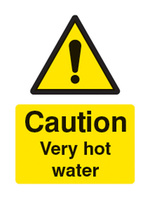 SPARTEX 14236A CAUTION VERY HOT WATER (100X75MM) 1: RIGID PLASTIC