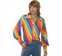 Camisa Arco Iris de los 70 para hombre L