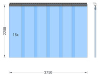 Foto 1 von PVC-Streifenvorhang, Lamellen 300 x 3 mm transparent, Höhe 2,25 m, Breite 3,75 m (3,10 m), verzinkt