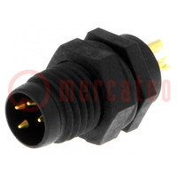 Connector: M8; male; PIN: 4; for panel mounting; socket; 3A; IP67