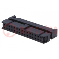 Plug; IDC; female; PIN: 30; with cable clamp; IDC; for ribbon cable