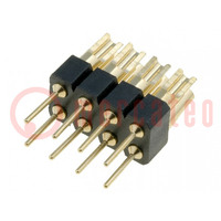 Adapter; pin strips; PIN: 8; straight; 2.54mm; soldering,THT; 2x4