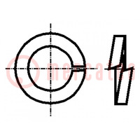 Rondelle; ressort; M4; D=7,6mm; h=0,9mm; bronze à ressort; BN 585