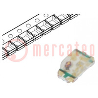 LED; SMD; 0603; rosso/verde; 1,6x0,8x0,55mm; 130°; 20mA; 75/75mW