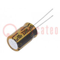 Condensateur: électrolytique; THT; 3300uF; 10VDC; Ø12,5x20mm; ±20%