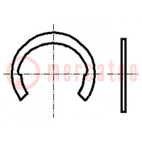 Circlip; spring steel; Shaft dia: 4mm; BN 831; Ring: external