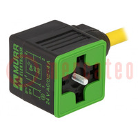 Valve connector; plug; Type: A; PIN: 4; 18mm; female; 24VDC; 4A; 24VAC