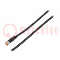 Connection lead; M8; PIN: 4; straight; 5m; plug; 50VAC; 4A; 0800; PVC