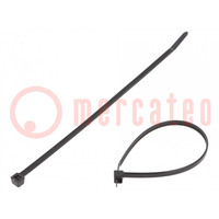 Cable tie; L: 200mm; W: 4.6mm; polyamide; 225N; black; Ømax: 50mm