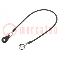 Retaining cable; Plating: PVC; stainless steel; 320mm; Body: black