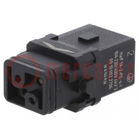 Conector: HDC; plantilla de contacto; hembra; Han® 1A; PIN: 3; 2+PE