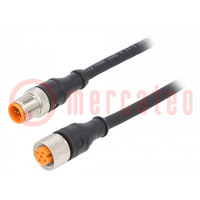 Connection lead; M12; PIN: 5; 2m; plug; 60VAC; 4A; 1200; -25÷80°C