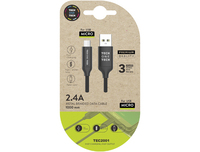 CABLE USB 2.4 CON CONECTOR MICRO USB PARA ANDROID NEGRO (1 M) DE TECH ONE TECH