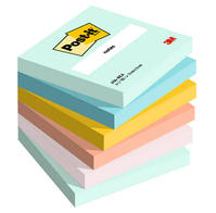 Post-It 654-6-BEA öntapadó jegyzettömb Négyszögletes Kék, Zöld, Narancssárga, Rózsaszín, Sárga 100 lapok