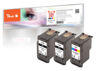 Peach 321030 inktcartridge 3 stuk(s) Compatibel Normaal rendement Zwart, Cyaan, Magenta, Geel