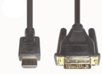 e+p HDMI 3 video kabel adapter 2 m DVI-D Zwart