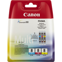 Canon Multipack de cartouches d'encre couleur CLI-8 C/M/Y