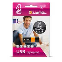xlyne Wave USB flash drive 4 GB USB Type-A 2.0 Zwart, Oranje