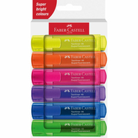 Faber-Castell 254646 markeerstift 6 stuk(s) Blauw, Groen, Oranje, Roze, Paars, Geel