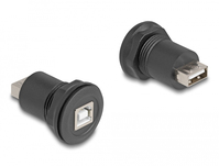 DeLOCK 66744 tussenstuk voor kabels USB 2.0 Type-B USB 2.0 Type-A Zwart