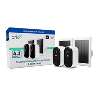 Arlo Essential 2K Outdoor Überwachungskamera & Solarpanel für den Außenbereich, 2er Set