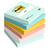 Post-It 654-6-BEA zelfklevend notitiepapier Vierkant Blauw, Groen, Oranje, Roze, Geel 100 vel Zelfplakkend