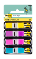 Zakładki indeksujące POST-IT® (683-4AB), PP, 12x43mm, 4x35 kart., mix kolorów neonowy
