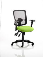 Portland III Black Mesh Back Bespoke Colour Seat Myrrh Green