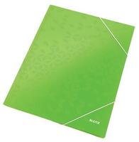 LEITZ Chemise WOW 3 rabats à élastiques, en carte pelliculée, coloris Vert