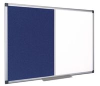 Bi-Office Maya 1200 x 900mm Combination Board (Felt/Melamine) Non-Magnetic Aluminium Frame (Blue/White)