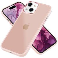 NALIA Cover Ibrido Opaco compatibile con iPhone 15 Custodia, Semi-Trasparente Traslucido Anti-Giallo Frosted Case, Dorso Rigido Antiurto & Cornice Silicone Rinforzato, Smeriglia...