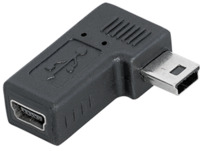 USB 90° Winkeladapter, 5 pol. Mini USB B Buchse auf 5 pol. Mini USB B Stecker